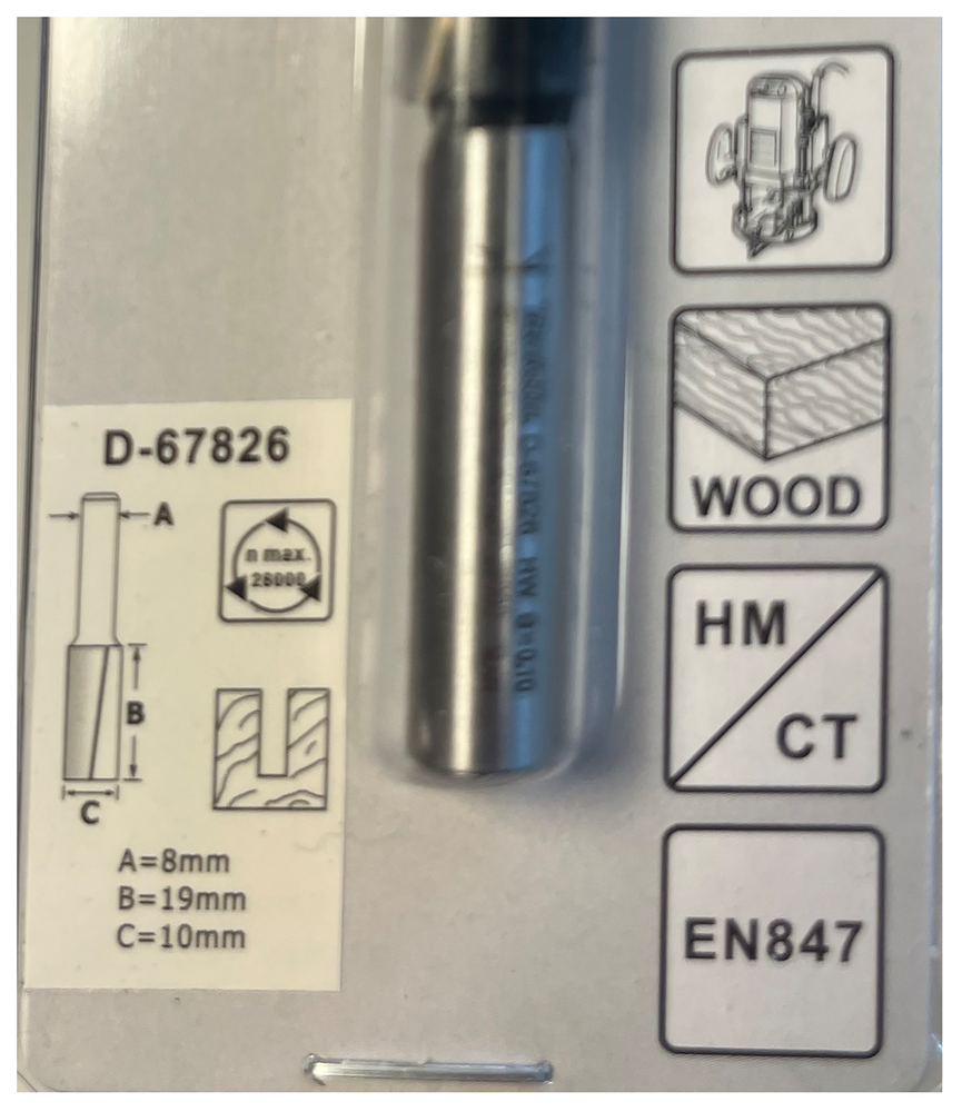 Fresa Recta 2 Filos, 10 Mm Makita D-67826 fresadora - Imagen 3