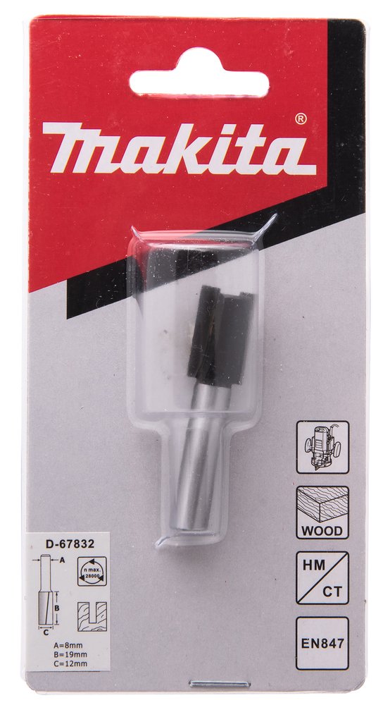 Fresa Recta 2 Filos, 12 Mm Makita D-67832 fresadora - Imagen 4
