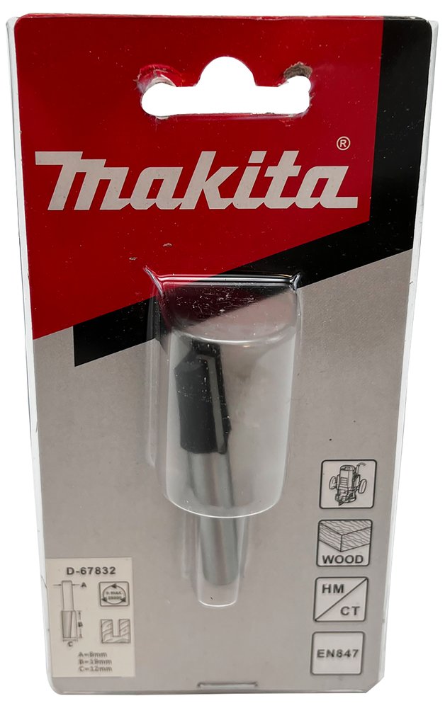 Fresa Recta 2 Filos, 12 Mm Makita D-67832 fresadora - Imagen 2
