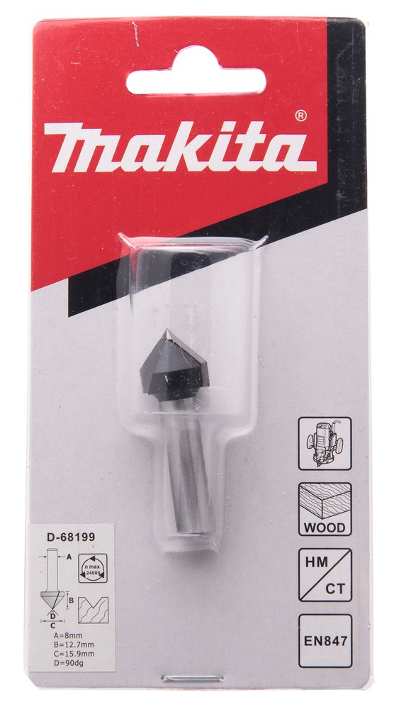 Fresa de Ranura en V 2 Filos, 90º 15 9 Mm Makita D-68199 15.9 MM fresadora - Imagen 4