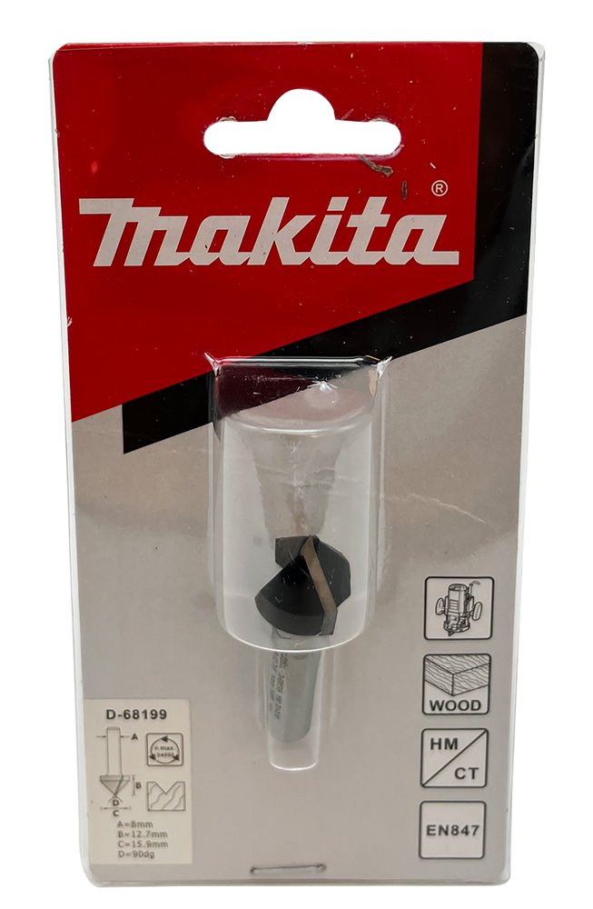 Fresa de Ranura en V 2 Filos, 90º 15 9 Mm Makita D-68199 15.9 MM fresadora - Imagen 2
