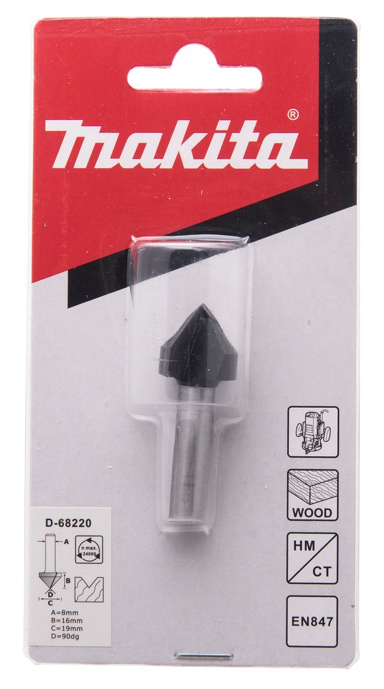 Broca de Ranura en V, 2 Filos, 90º 19 Mm Makita D-68220 19 MM fresadora - Imagen 4