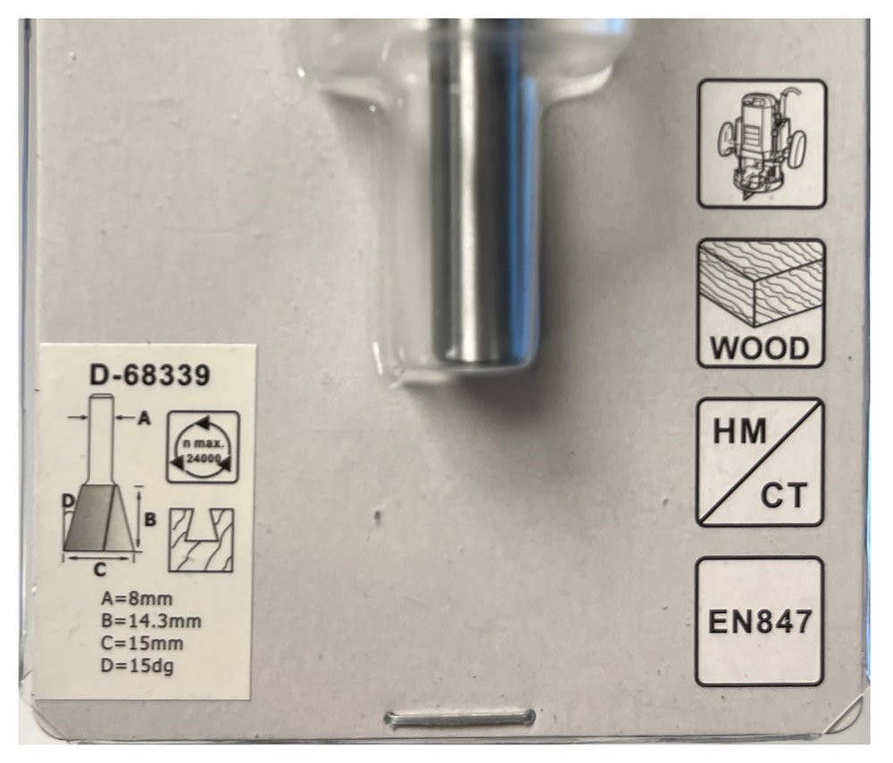 Broca de Cola de Milano, T C T , 15 X 52 Mm Makita D-68339 15X52 Mm fresadora - Imagen 3
