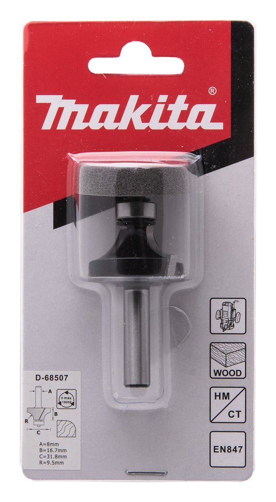 Fresa Redondeadoras con Rodamineto, 31,8 X 58,7 X 8 Mm Makita D-68507 8X58 fresadora - Imagen 4
