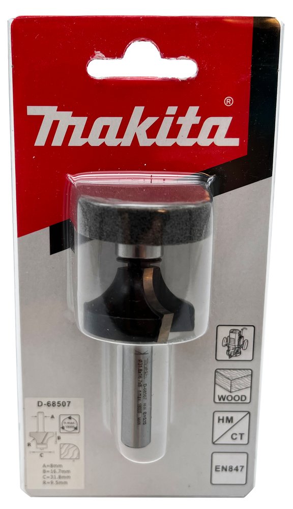 Fresa Redondeadoras con Rodamineto, 31,8 X 58,7 X 8 Mm Makita D-68507 8X58 fresadora - Imagen 2
