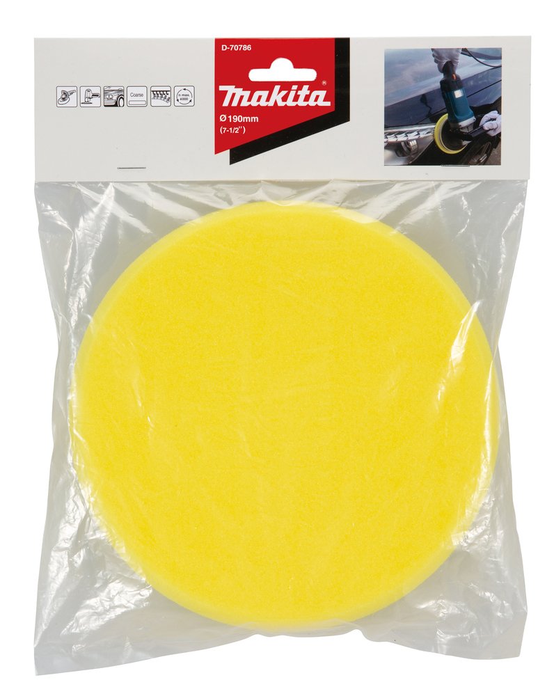 Plato de Esponja 190 Mm (low Repulsion) Makita D-70786 Amarillo abrasivo pulido - Imagen 2
