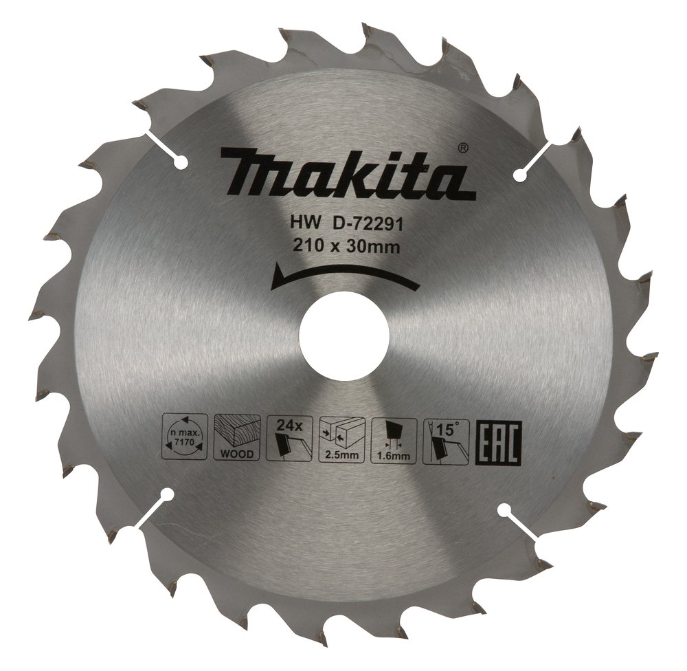 Disco Sierra Circular , Standard T C T 210 X 30 Mm, 24 D Makita D-72291 210X30 Mm corte