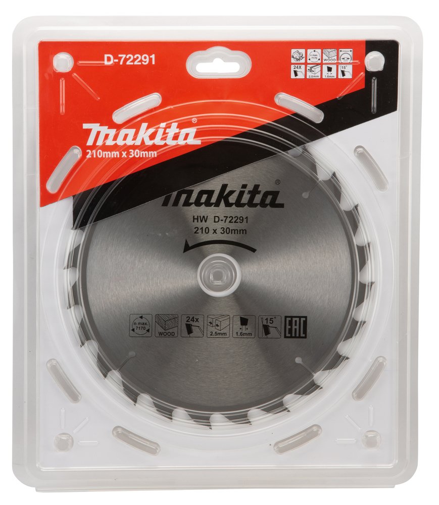 Disco Sierra Circular , Standard T C T 210 X 30 Mm, 24 D Makita D-72291 210X30 Mm corte - Imagen 3