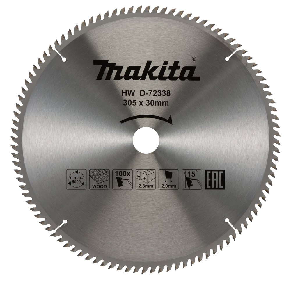 Disco Sierra Circular , Standard T C T 305 X 30 Mm, 100 D Makita D-72338 305X30 Mm corte
