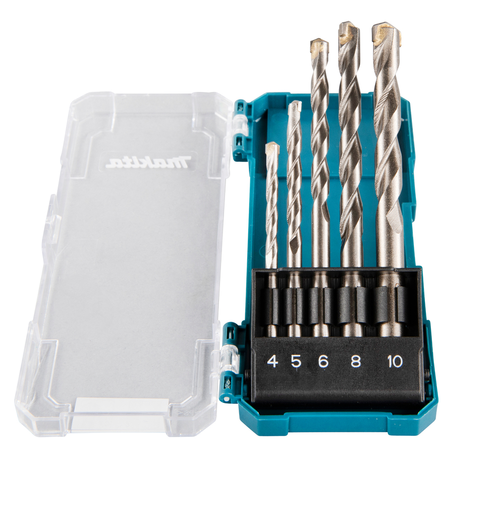 Estuche de Brocas T C T, 5 Piezas Makita D-72877 4 Mm 5 Mm perforación fijación