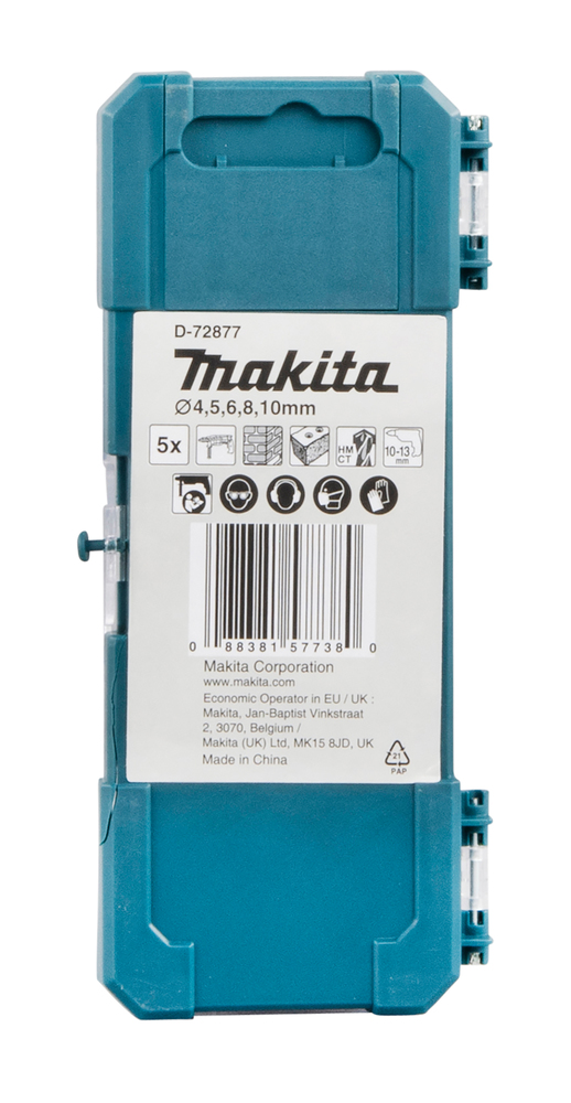 Estuche de Brocas T C T, 5 Piezas Makita D-72877 4 Mm 5 Mm perforación fijación - Imagen 4