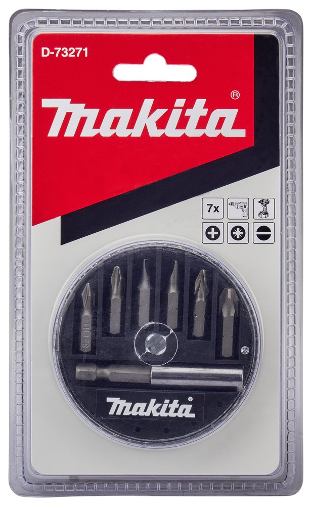 Set de Puntas, 7 Piezas Makita D-73271 25 Mm 60 Mm perforación fijación - Imagen 2