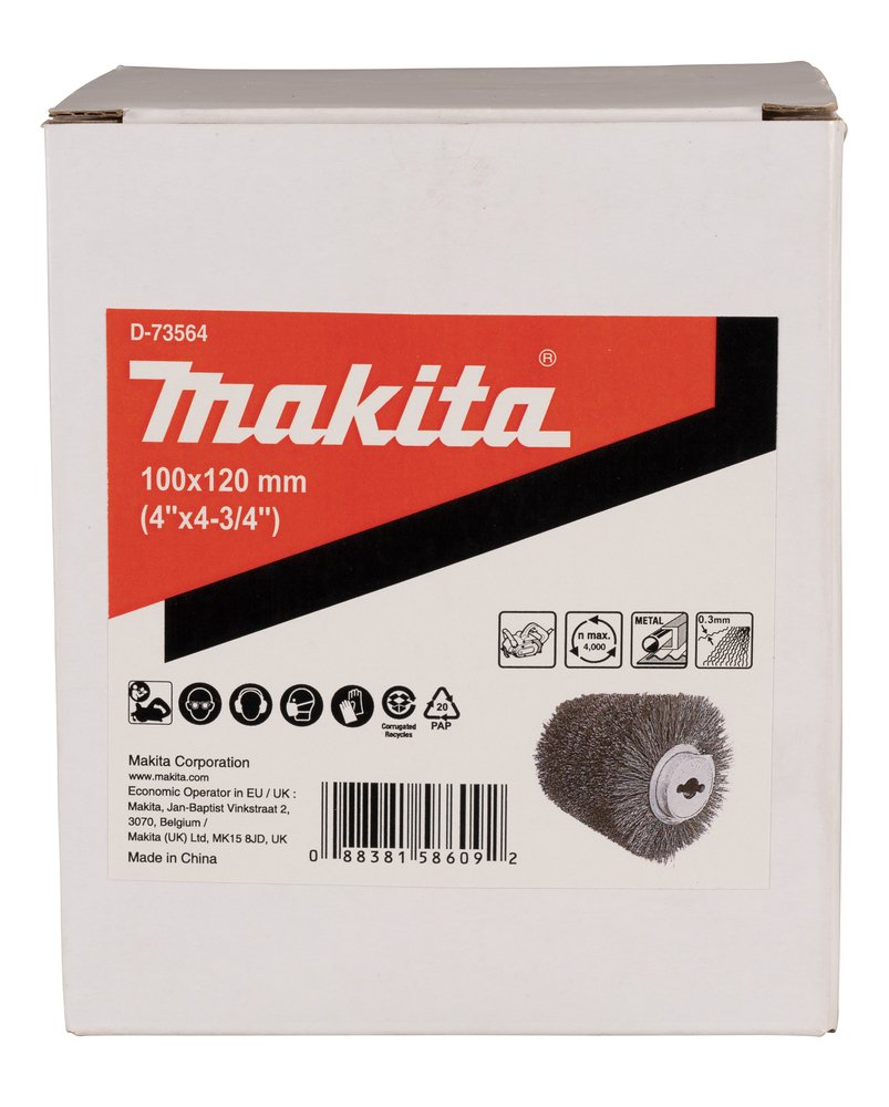 Cepillo de Acabado para Taladro 100 X 120 Mm Makita D-73564 100X120 Mm abrasivo pulido - Imagen 4