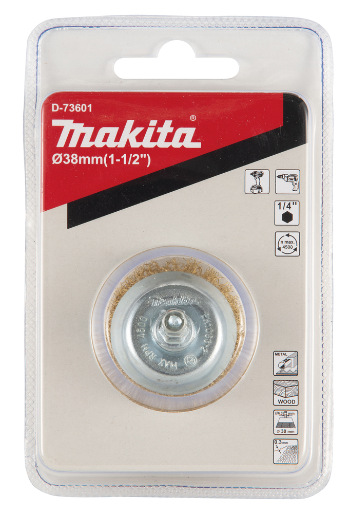 Copa Ondulada Latonada para Taladro 38 Mm, 0,3 Mm, 1/4" Makita D-73601 trabajo metal latón - Imagen 4