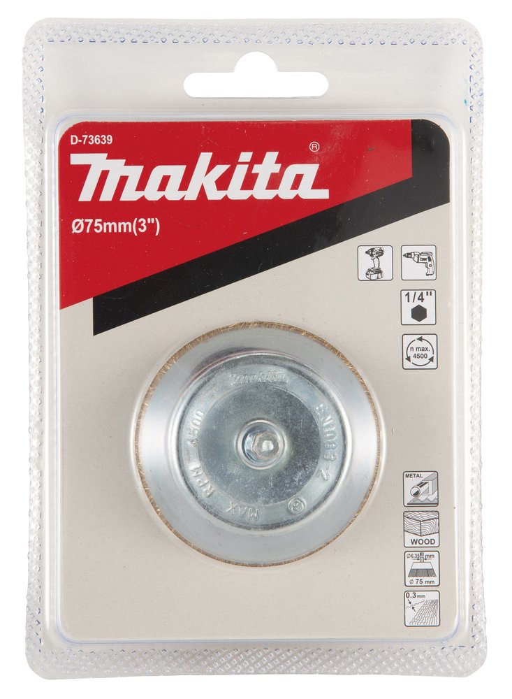 Copa Ondulada Latonada para Taladro 75 Mm, 0,3 Mm, 1/4" Makita D-73639 trabajo metal latón - Imagen 4