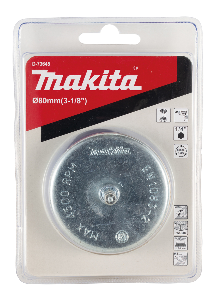 Copa Ondulada Latonada para Taladro 80 Mm, 0,3 Mm, 1/4" Makita D-73645 trabajo metal latón - Imagen 4