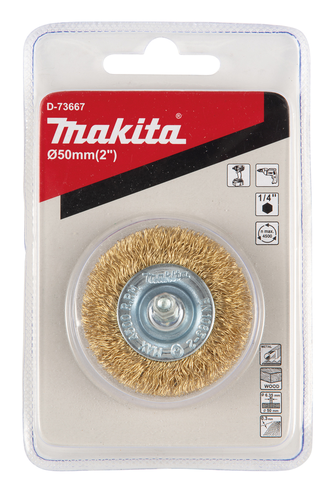 Cepillo Oblicuo Latonado para Taladro, 50 Mm, 0,3 Mm, 1/4" Makita D-73667 trabajo metal latón - Imagen 3