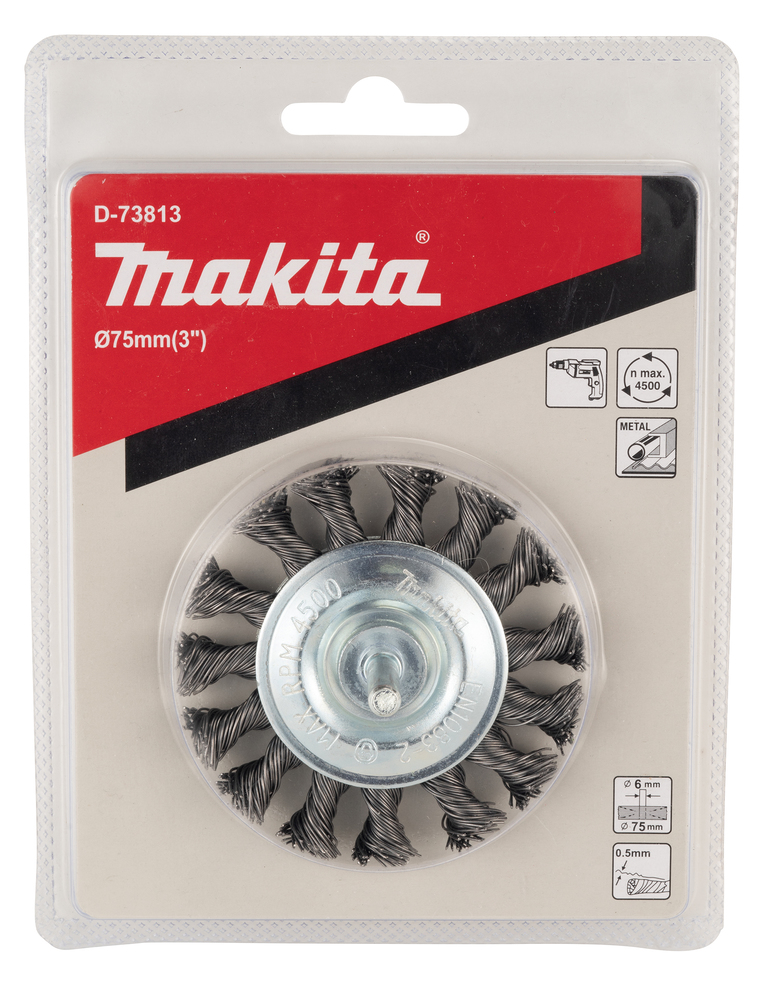 Cepillo Oblicuo Latonado para Taladro, 75 Mm, 0,5 Mm Makita D-73813 trabajo metal latón - Imagen 2