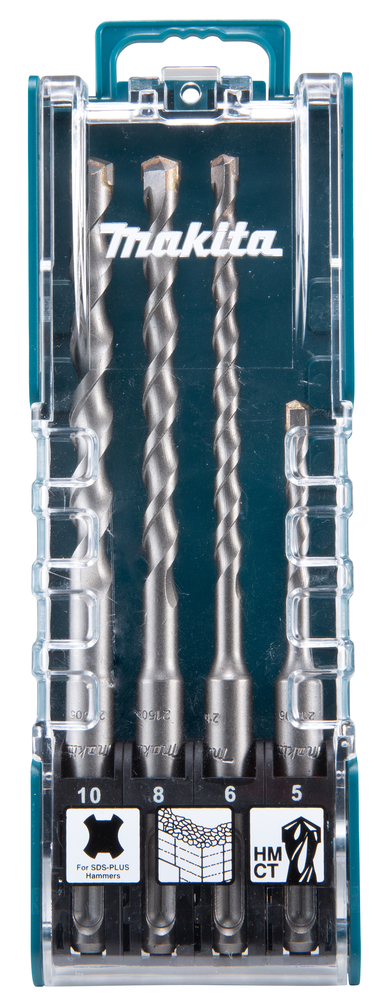 Estuche de Brocas T C T, para Sds-plus, 4 Piezas Makita D-74136 5X110 Mm 6X160 Mm perforación fijación - Imagen 3