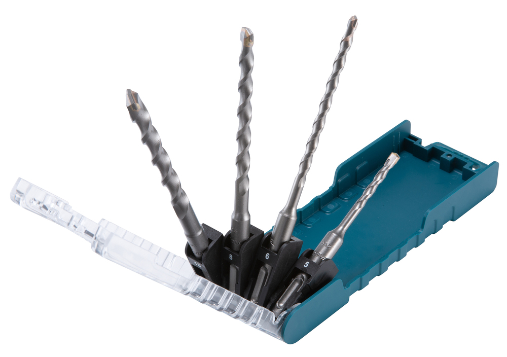 Estuche de Brocas T C T, para Sds-plus, 4 Piezas Makita D-74136 5X110 Mm 6X160 Mm perforación fijación
