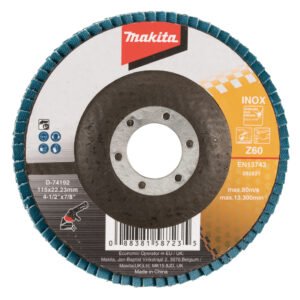 Disco de Láminas 115 X 22,23 Mm, Z60 Makita D-74192 115X22 Inox trabajo metal acero inoxidable