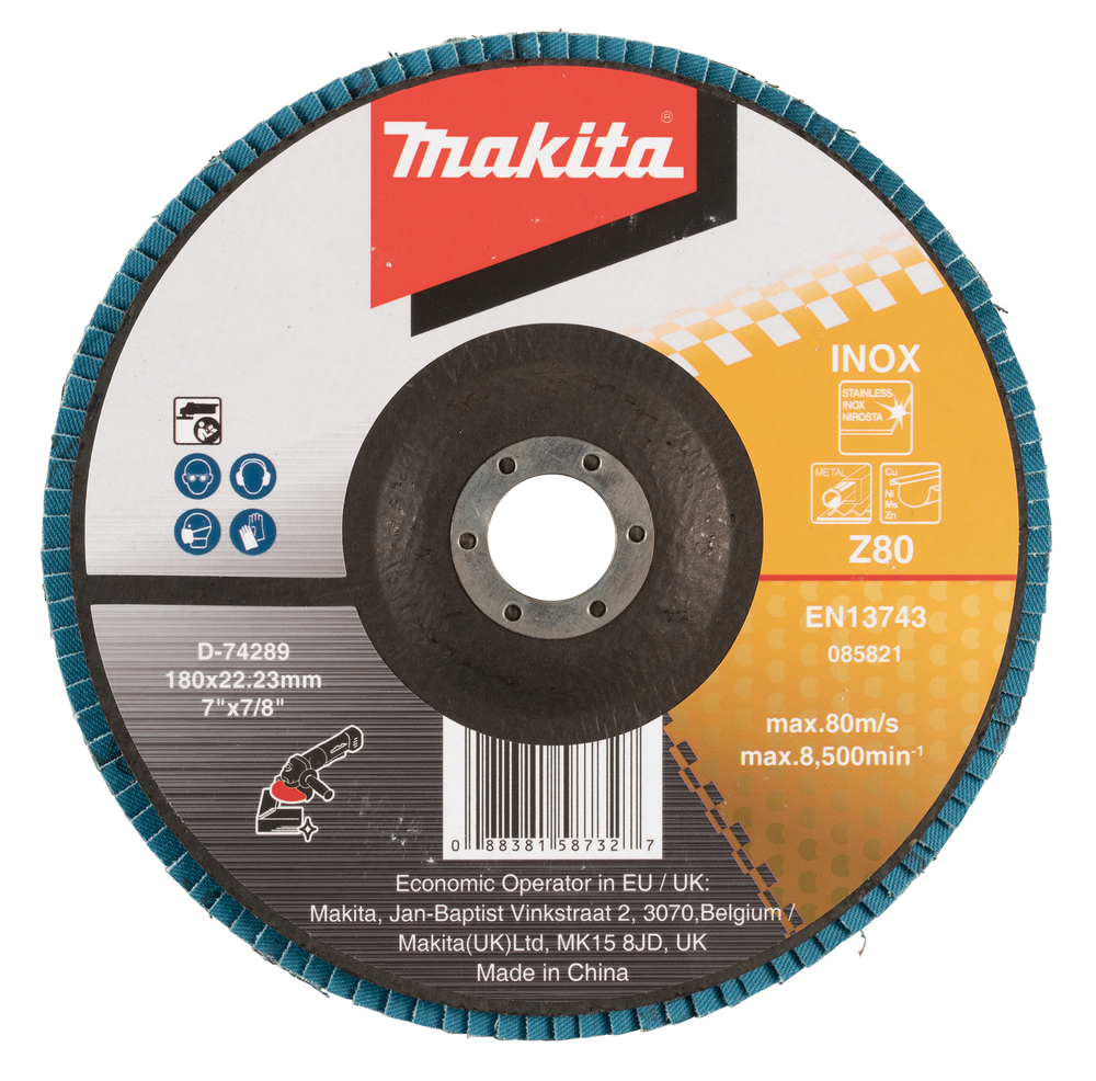 Disco de Láminas 180 X 22,23 Mm, Z80 Makita D-74289 180X22 Inox trabajo metal acero inoxidable