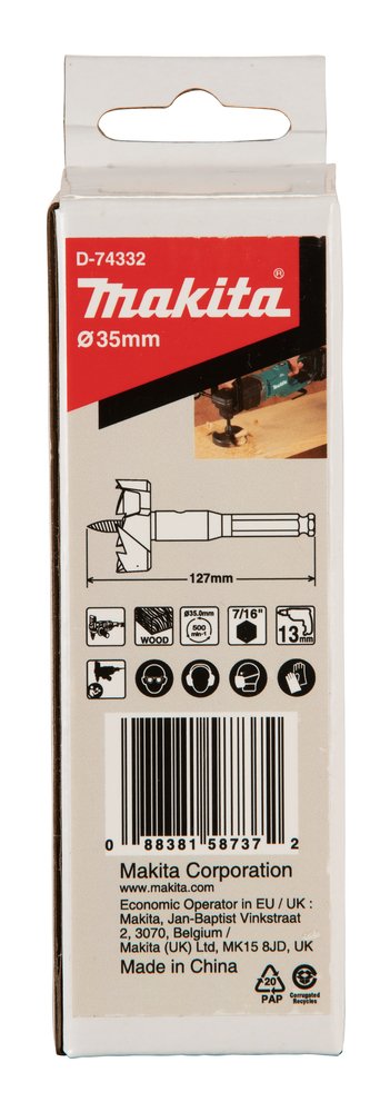 Broca Autoalimentada 35 X 127 Mm Makita D-74332 35X127 Mm perforación fijación - Imagen 3