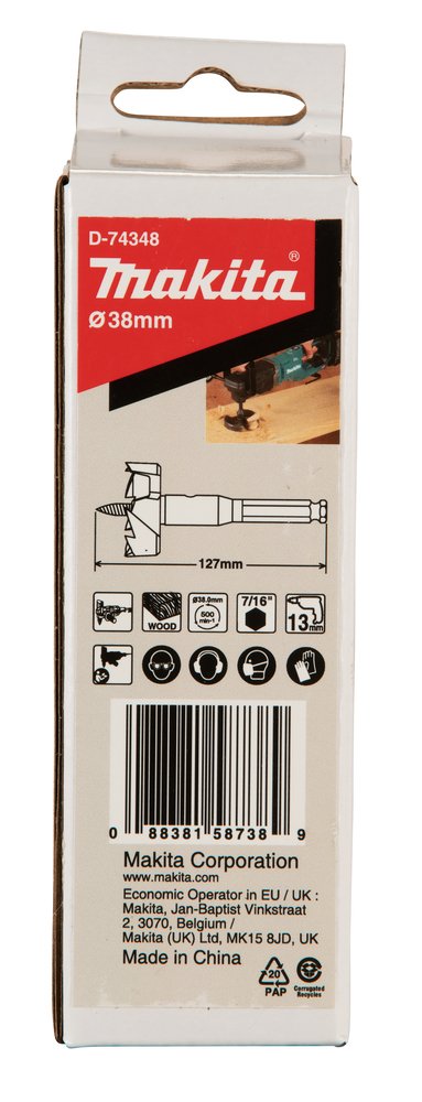 Broca Autoalimentada 38 X 127 Mm Makita D-74348 38X127 Mm perforación fijación - Imagen 3