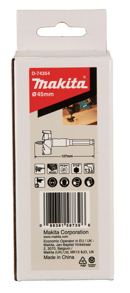 Broca Autoalimentada 45 X 127 Mm Makita D-74354 45X127 Mm perforación fijación - Imagen 3