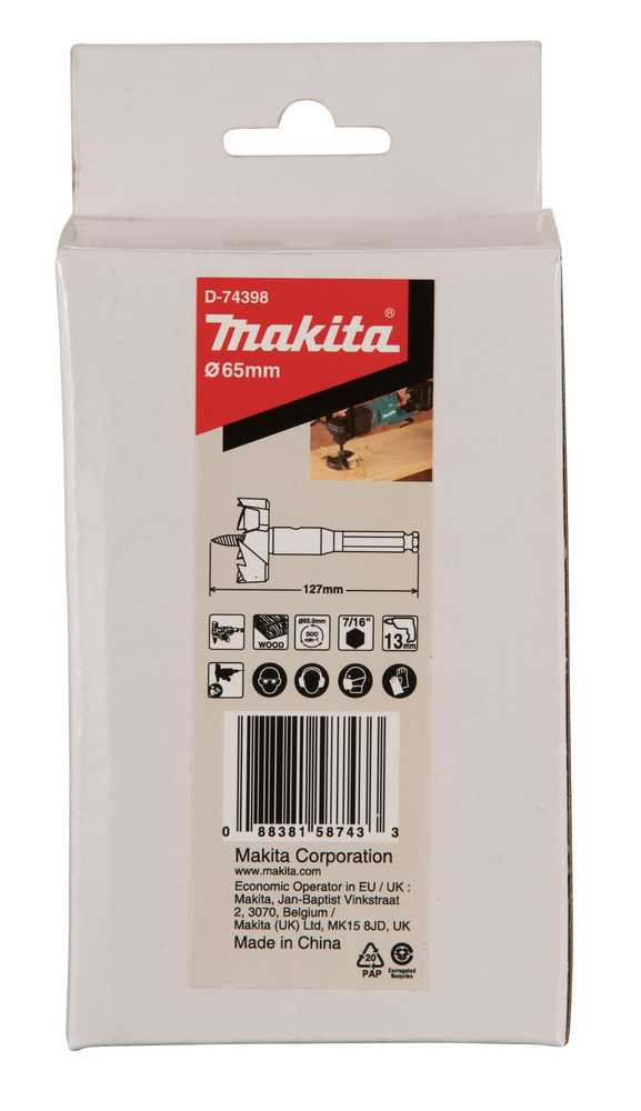 Broca Autoalimentada 65 X 127 Mm Makita D-74398 65X127 Mm perforación fijación - Imagen 3