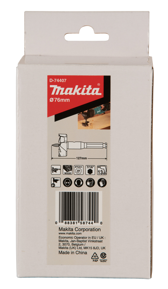 Broca Autoalimentada 76 X 127 Mm Makita D-74407 76X127 Mm perforación fijación - Imagen 3