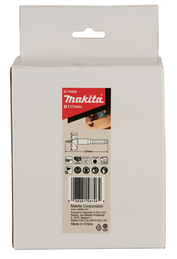 Broca Autoalimentada 117 X 127 Mm Makita D-74429 117X127 Mm perforación fijación - Imagen 3