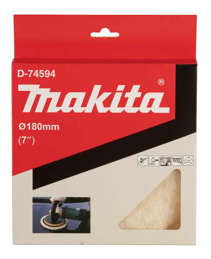 Boina Velcro Lana 180 Mm Makita D-74594 abrasivo pulido - Imagen 3