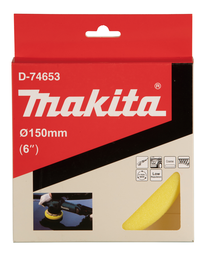 Plato de Esponja 125 Mm Makita D-74653 Amarillo abrasivo pulido - Imagen 3