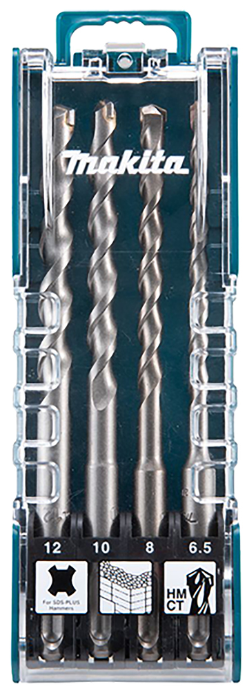 Estuche Brocas Sds-plus 6,5 Mm, 8 Mm, 10 Mm, 12 Mm X 160 Mm Makita D-74728 perforación fijación