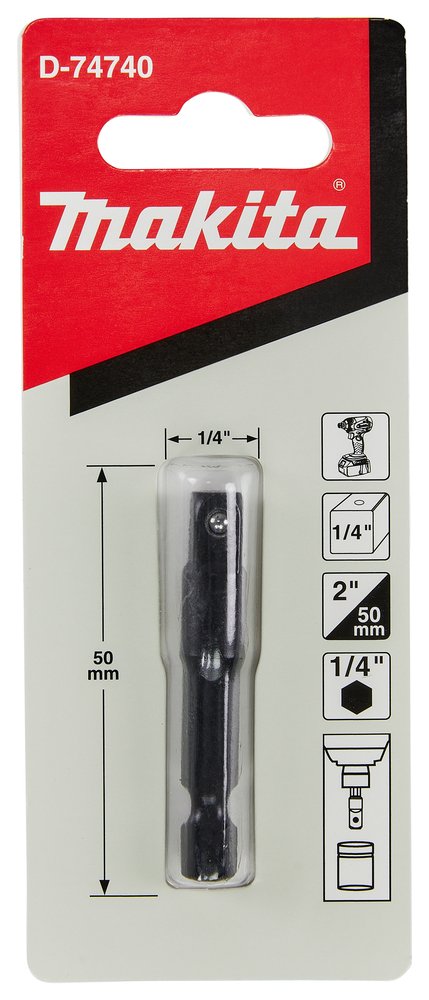 Adaptador Llave de Vaso 50 Mm, 1/4" Makita D-74740 perforación fijación - Imagen 2