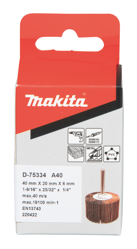 Cepillo Lijas Taladro, Ø40 X 20 Mm, A40 Makita D-75334 40X20 trabajo metal - Imagen 3