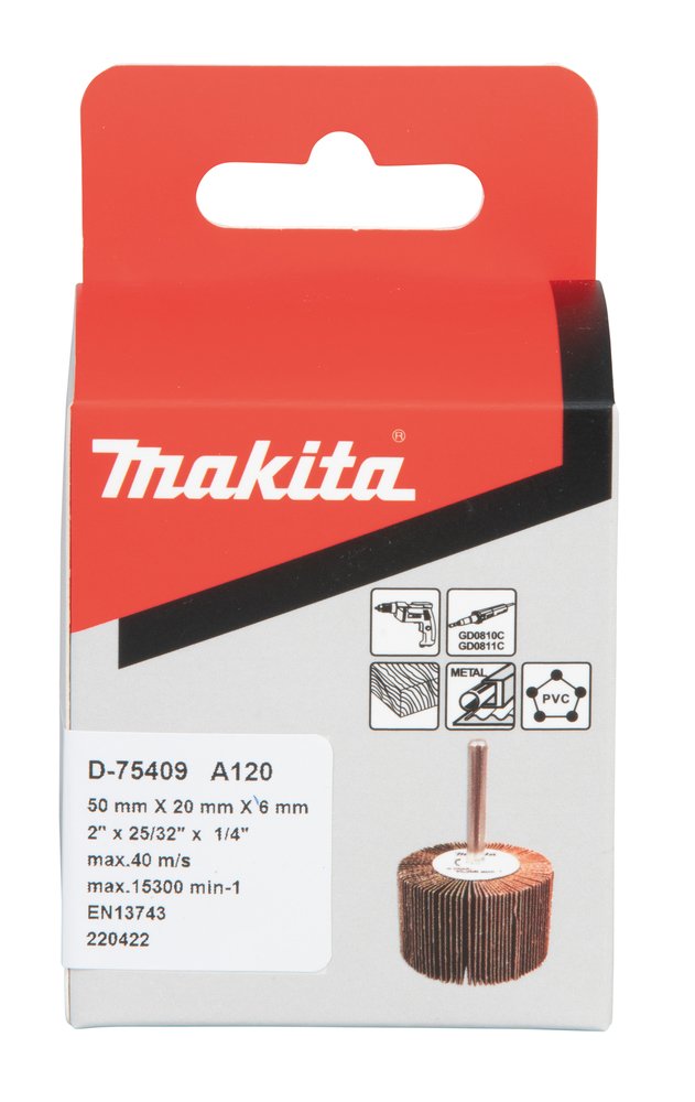 Cepillo Lijas Taladro, Ø50 X 20 Mm, A120 Makita D-75409 50X20 trabajo metal - Imagen 3