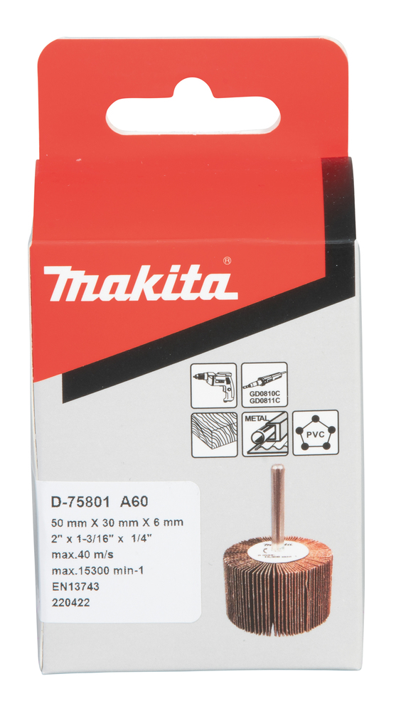 Cepillo Lijas Taladro, Ø50 X 30 Mm, A60 Makita D-75801 50X30 trabajo metal - Imagen 3