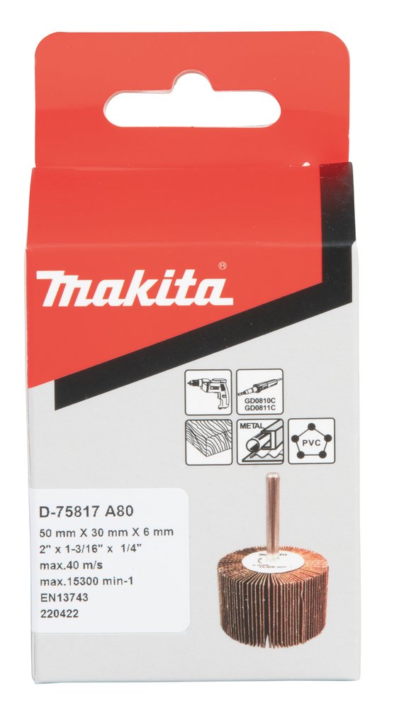 Cepillo Lijas Taladro, Ø50 X 30 Mm, A80 Makita D-75817 50X30 trabajo metal - Imagen 3