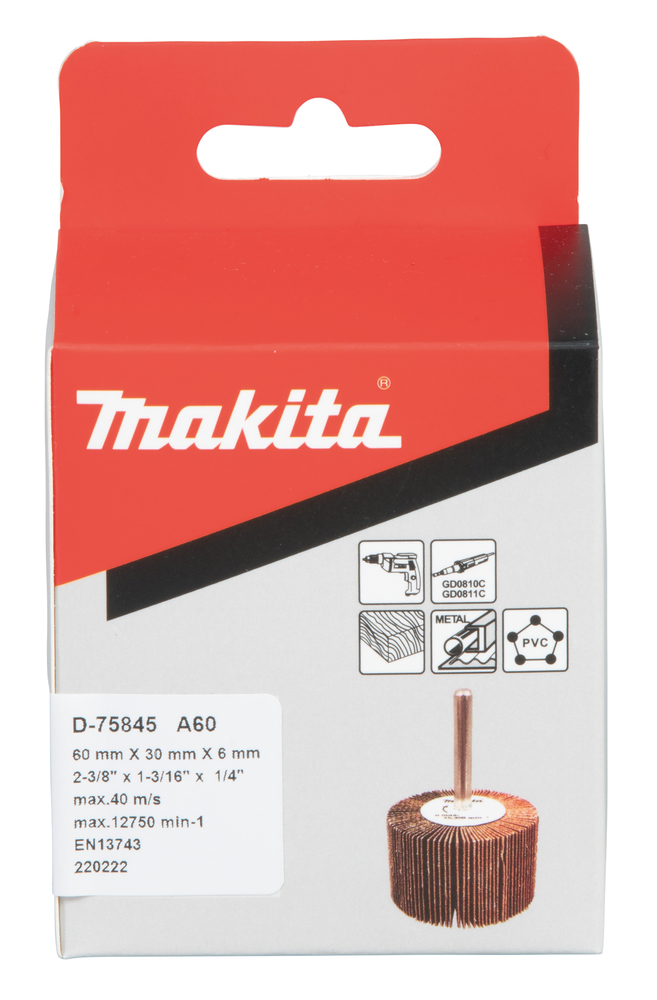 Cepillo Lijas Taladro, Ø60 X 30 Mm, A60 Makita D-75845 60X30 trabajo metal - Imagen 3