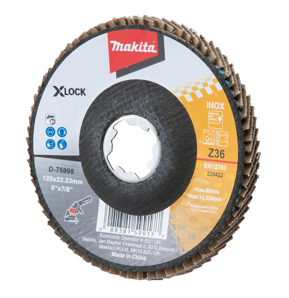 Disco de Láminas X-lock, 125 Mm, Z36 Makita D-75998 Inox trabajo metal acero inoxidable - Imagen 2