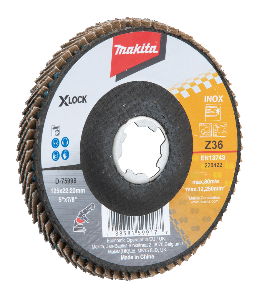 Disco de Láminas X-lock, 125 Mm, Z36 Makita D-75998 Inox trabajo metal acero inoxidable - Imagen 4