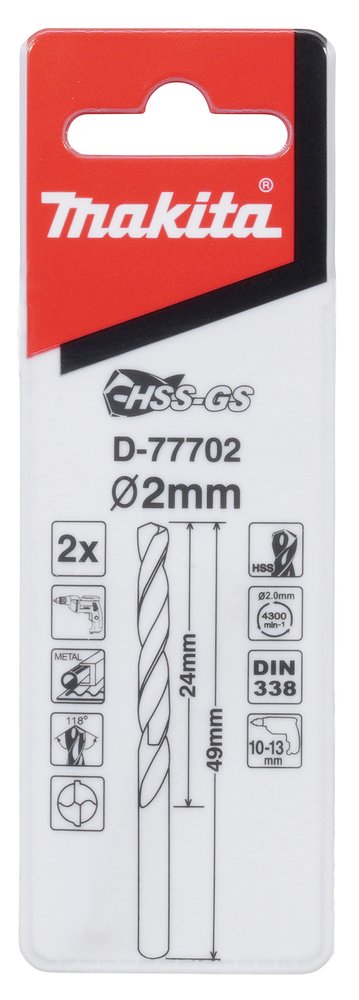 Brocas Metal Hss-gs Makita D-77702 0X49 Mm 0 Mm perforación fijación - Imagen 2