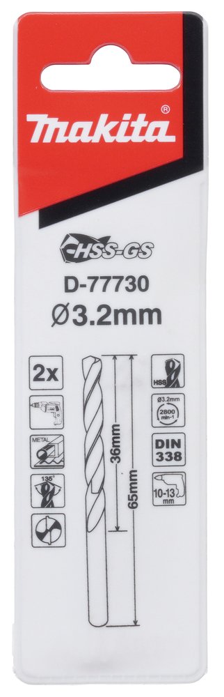 Brocas Metal Hss-gs Makita D-77730 2X65 Mm 2 Mm perforación fijación - Imagen 2