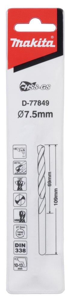 Brocas Metal Hss-gs Makita D-77849 5X109 Mm 5 Mm perforación fijación - Imagen 2
