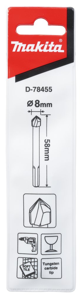 Broca para Vidrio y Baldosas 8 X 58 Mm Makita D-78455 8X58 Mm perforación fijación - Imagen 3