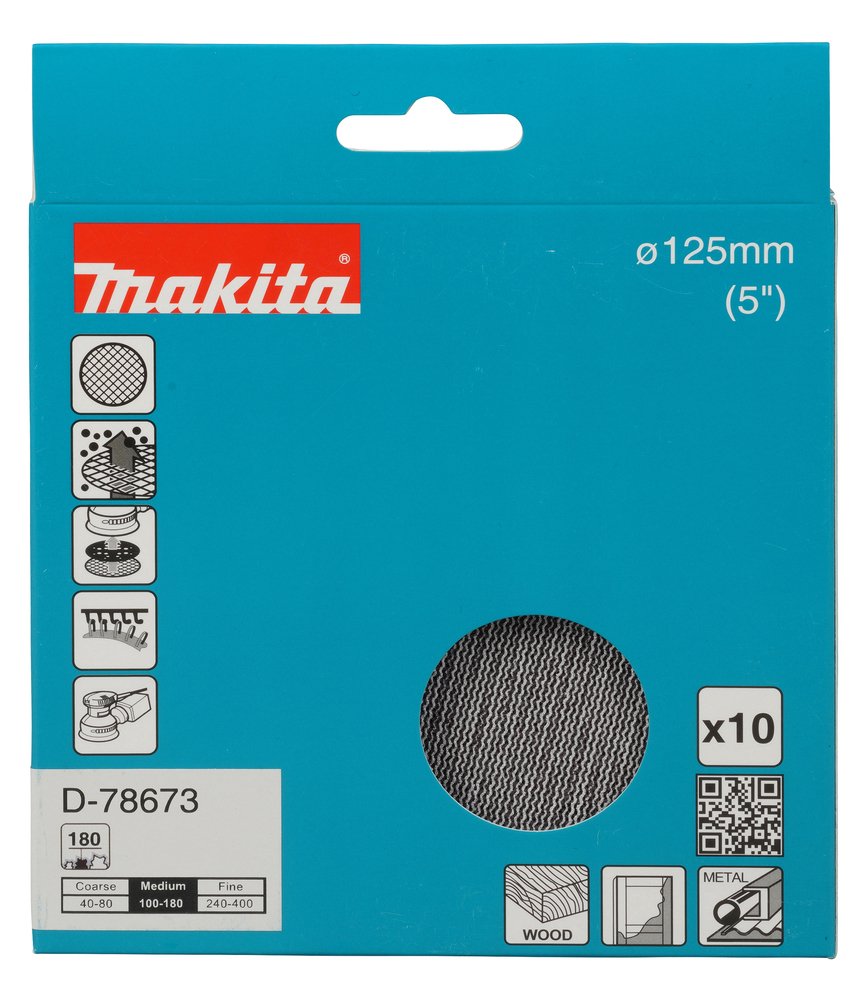 Disco de Lija, 125 Mm, A180 Makita D-78673 abrasivo pulido - Imagen 5