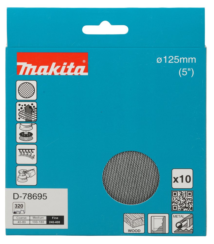Disco de Malla Abrasiva Ø125 Mm, A320 Makita D-78695 abrasivo pulido - Imagen 5