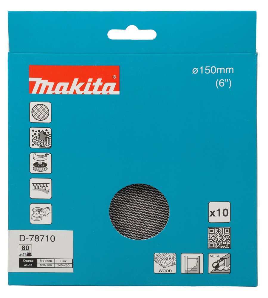 Disco de Lija 150 MM A80 10P Makita D-78710 150 MM abrasivo pulido - Imagen 3